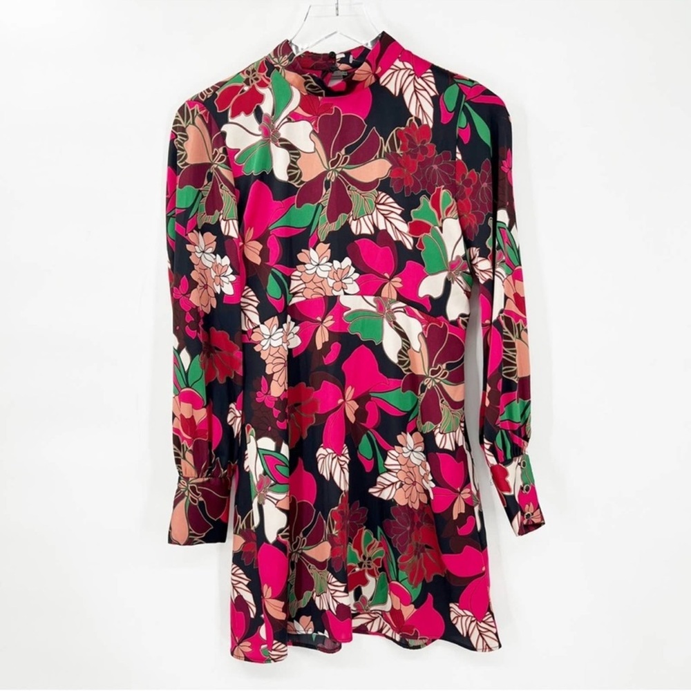ZARA Floral Satin Mini Dress S